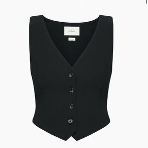 Aritzia Black Stucco Vest size 2 NWT
